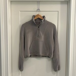 Lululemon Brushed Softstreme Half Zip Size 4 Color River Stome